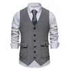 Gilet da uomo Gilet da uomo Gilet monopetto Giacca senza maniche in misto lana Blazer Slim Fit Gilet da lavoro formale da matrimonio casual