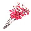 Decorative Flowers 5pcs Artificial Plum Blossom Branch Flower Bouquet Wedding Tree For Home Party Floral Arrangements Decoration