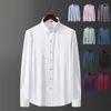 Men's Dress Shirts Long Sleeve Plain Button-Down Neck Social Formal Anti-wrinkle Classic Blue White Business Casual Shirt Thin