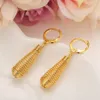 Bigwigs Jewelry Orecchini a buco riempito in oro giallo 18k con forma a molla graduata, lungo, nuovo, in confezione regalo, 247x