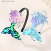 ヘッドウェアヘアアクセサリー1PCS LTI-LAYER SOPEINSMERMAID HEADBANDS for Girls Rainbow Mermaid Pearls Hair Band