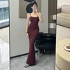 Vestidos casuales Vestido de tirantes favorecedor con figura de cintura alta y ajuste delgado Insta