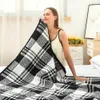 Blankets Lightweight Cozy Throw Blanket for Couch Sofa Bedroom Adults Kids Geometric Simple Polyester Knitted Checkerboard 231214