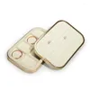 Jewelry Pouches Luxury Beige Necklace Pendant Bracelet Display Stand Set Earring Ear Stud Tray