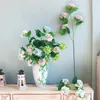 Decorative Flowers Pink Hydrangea Fake Plants Branches Stem Artificial For Decoration Home Decor Tall Vase Table Wedding Year Christmas