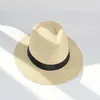 Cappello estivo nuovo in carta intrecciata con bordo piatto Protezione solare da spiaggia in paglia per uomo e donna Stile britannico Jazz casual