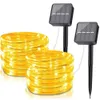 Other Event Party Supplies Solar Tube Fairy Lights 5/10/20M Waterproof Led Solar Rope Lights For Outdoor Garden Street Decorations 8 Modes LED String Lamps 231214