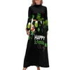 Robes décontractées St Patrick's Day Robe Paddys Green Lucky Shamrocks Fashion Boho Beach à manches longues taille haute longue maxi