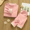 Pigiama 2-18 anni Bambini Pijama Bambini Set di biancheria intima di lana e seta Ragazzi Ragazze Adolescenti Abbigliamento autunnale Pantaloni autunnali Pigiama invernale addensato per bambini R231214