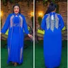 Casual Dresses African Style Bling Woman Dress 2 Piece Sets Beading Long Sleeve Muslim Dubai Robe Drop For Women