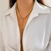 CCB – collier longue chaîne de poitrine en perles pour femmes, Vintage, lien Sexy, ras du cou, accessoires de bijoux, cadeau, nouveau, Y2K