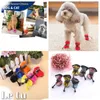 Ropa para perros 4 unids impermeable invierno grueso cálido zapatos para mascotas antideslizante lluvia botas de nieve calzado para gatos pequeños cachorros perros calcetines botines felpa