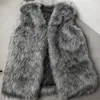 Men's Fur Faux Winter Fake Vest For Men Warm Fashion Casual Loose Short Gilet Waistcoat Coat Imitation Hair Sleeveless Jackets Man 2023 231214