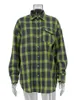 Kvinnors blusar Skjortor Mueyaruho 2023 Autumn Winter Women Overdized Plaid Shirt Vintage Långärmad lös passform för kvinna YQ231214