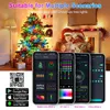ديكورات عيد الميلاد RGB IC عيد الميلاد الجنية للضوء الإضاءة التحكم Bluetooth LED سلسلة الضوء الذكية إيقاع ماء عيد الميلاد الخفيف الحزب 231214