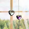 Garden Decorations Portable Crystal Rainbow Makers 2pcs Glass Heart Sun Catcher Pendants For Love Pendant Car Plants And Festive Displays