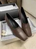 Casual Shoes Style Sheepskin Square Toe Fashion High Heel Chunky Heels Women's Single #59