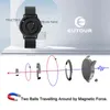 Wristwatches EUTOUR Magnetic Bead Analog Watch - Stainless Steel Strap and Unique Pointer Design Unisex Magnetic Watches Magnetic Men'Watch 231214