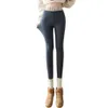 Winter New Lamb Velvet Underpants Thickened Double German Velvet 9/4 Pants Women's Fat MM Large Soft Thick Tight Pants