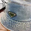 Crianças populares Fedora Designer Crianças largas Chapéus Tamanho 3-12 T menina Fisherman Hat Box embalagem Blue Denim Fabric Caps de bebê dec05