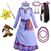 Sukienki dziewczyny sukienka ASHA dla dziewcząt Księżniczka Cosplay Ubrania luksusowy drukar