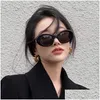 Sunglasses 2023 Oval Frame Designer Ladies Style Women Vintage Black White Shades Fashion Eyewear Outdoor S49 Drop Delivery Accessori Otcz6