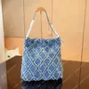 Dark Shoulder Designer Chain Denim Women Bag Blue Silver Saddle Hardware Vintage Straps Handbag Luxury Wallet 2024