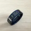 Blauer englischer Bibelring für Männer, 8 mm, 316 Titanstahl, Kreuz, Buchstabe, Gebet, Bibel, Ehering, der Herr des Rings, Männer, Frauen247Z