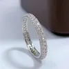 Wedding Rings S925 Sterling Silver Fashion Cubic Zircon Ring High Quality Women Jewelry Proposal Wedding Anniversary Friends Gift Plain Circle 231214