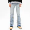 Jeans da uomo 2023 Y2K Moda Ink Graffiti Baggy Strappati Pantaloni a zampa d'elefante Per uomo Abbigliamento Coreano Casual Donna Pantaloni in denim Vetements Homme 231213