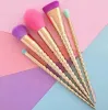 Makeup Brushes Sets Cosmetics brush 5 bright color rose gold Spiral shank make-up brush unicorn screw tools Instock sogal LL