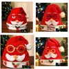 Czapki do czapki/czaszki czapki/SKL Dekoracje świąteczne 2021 Dzieci Hats Hats Santa Noce Funny Party Hat with Cartoon Design Holiday Ot8pk