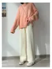 Calças femininas moda coreana bonito solto comprimento total perna larga para mulheres senhoras meninas kawaii calças atacado baggy feminino