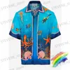 Koszule męskie 2023SS życie morskie świat Casablanca Silk Shirt Hip-Hop Streetwear Men Kobiety 1 1 Najlepsza jakość krótkiego rękawu koszule plażowe T231214