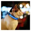 Dog Collars & Leashes Led Nylon Pet Dog Collars Night Safety Light Flashing Glow In The Dark Small Leash Usb Luminous Charge Loss Prev Dh2Da