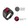 Anneaux de mariage Vnox Mens Big Stone Bague Noir Or Acier inoxydable Court et Fat Mens Alliance Punk Bijoux 231213