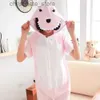 Pyjamas sommar kortärmad barn pojkar flickor pijamas ren bomull pyjamas barn pyjamas huva stil dinosaurie cosplay kvinnliga män sovande r231214