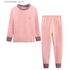 Pyjamas Baby Boys Pyjamas Winter Thermal Underwear Children's Clothing Sleepwear Teens Pyjamas varma pyjamasuppsättningar för barn 6 8 10 12 15 år R231214