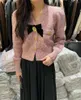 Knits de mujer Autumn Winter Winter Western Style Slim y Sweet Soft Sweater V-Chain de manga larga Cardigan de punto corto Solid Coat x613