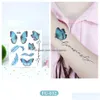 Temporary Tattoos Arm Chest Tattoos Glitter Gradient Butterfly Wings Tattoo Eye Corner Face Stickers Childrens Makeup Diy Fish Scale S Dhtz8