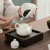 Bottiglie d'acqua Teiere in ceramica a forma di pera in stile cinese Bicchieri per la casa Filtro Teiera in porcellana Teaware 150 ml Set fatto a mano Bollitore di bellezza 231214