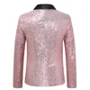 Men's Suits Casual Fashion Suit Sequin Male Stage Personality Performance Emcee Solid Color Shawl Lapel Tuxedo Jacket