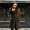 Cappotto da uomo in pelliccia sintetica lunga pelliccia invernale in visone caldo giacca grossa e grassa giacca a vento casual allentata 231214