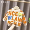 Pullover Kids Autumn Winter Long Sleeve T Shirt Kids Girl Sports Boys Plush Letter Sweatshirt tröja Toppar Baby Undercoat 1 8y 231213