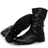 Boots Men's Leather Boots High Quality Biker Boots Black Punk Rock Shoes Men's Women's Tall Boots Size 38--48 231213