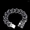 Link Bracelets Fashion Retro Domineering Skull Stainless Steel Men's Personalized Carved Bracelet Jewelry