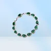 Rhombic Green Gemaakt Emerald White CZ 925 Sterling zilveren sieradensets voor dames oorschangspendantnecklaceringsbracelet46113364011673