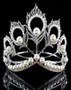 Ny ankomst Big Size 2017 Miss Universe samma krona Full Round Justerbar Silver Pearl PeakCock Feather Tiara Pageant 2102035056133