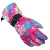 Gants de ski Gants de ski d'hiver pour femmes en cuir antidérapant paume en plein air vélo escalade coupe-vent chaud épaissi gants rose GraffitiL23118