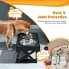 Comederos para perros Cuencos elevados para perros 3 alturas ajustables Cuenco de agua para comida para perros elevado con comedero lento Cuenco para perros de pie para perros medianos y grandes 231213